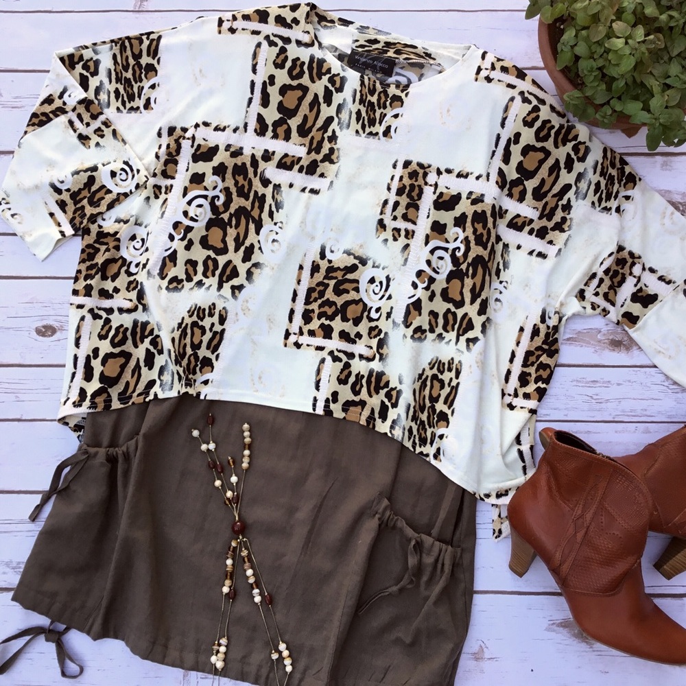 Textured Animal Print Lagenlook Tunic European